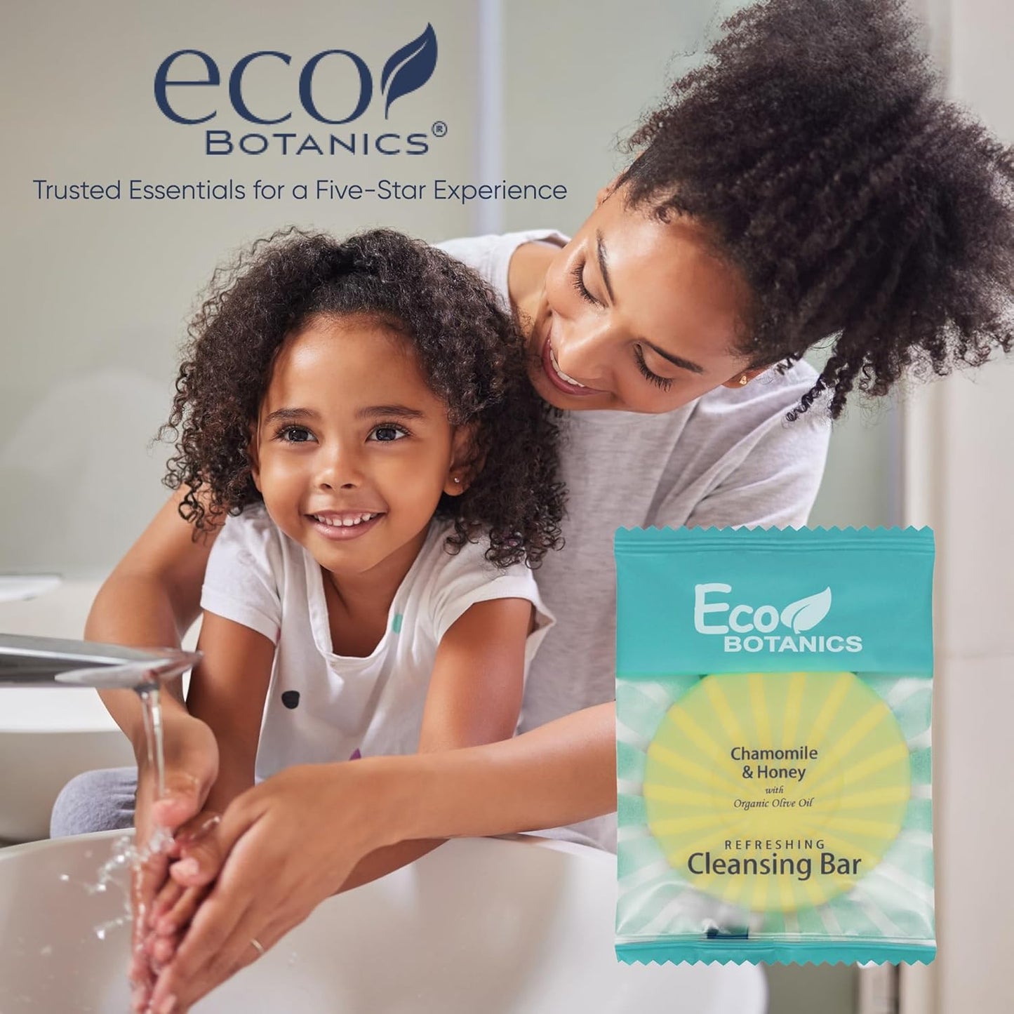Eco Botanics Travel Size Cleansing Soap Bar | 100 Count, Paraben-Free, White Tea & Aloe Scent, 0.5 oz
