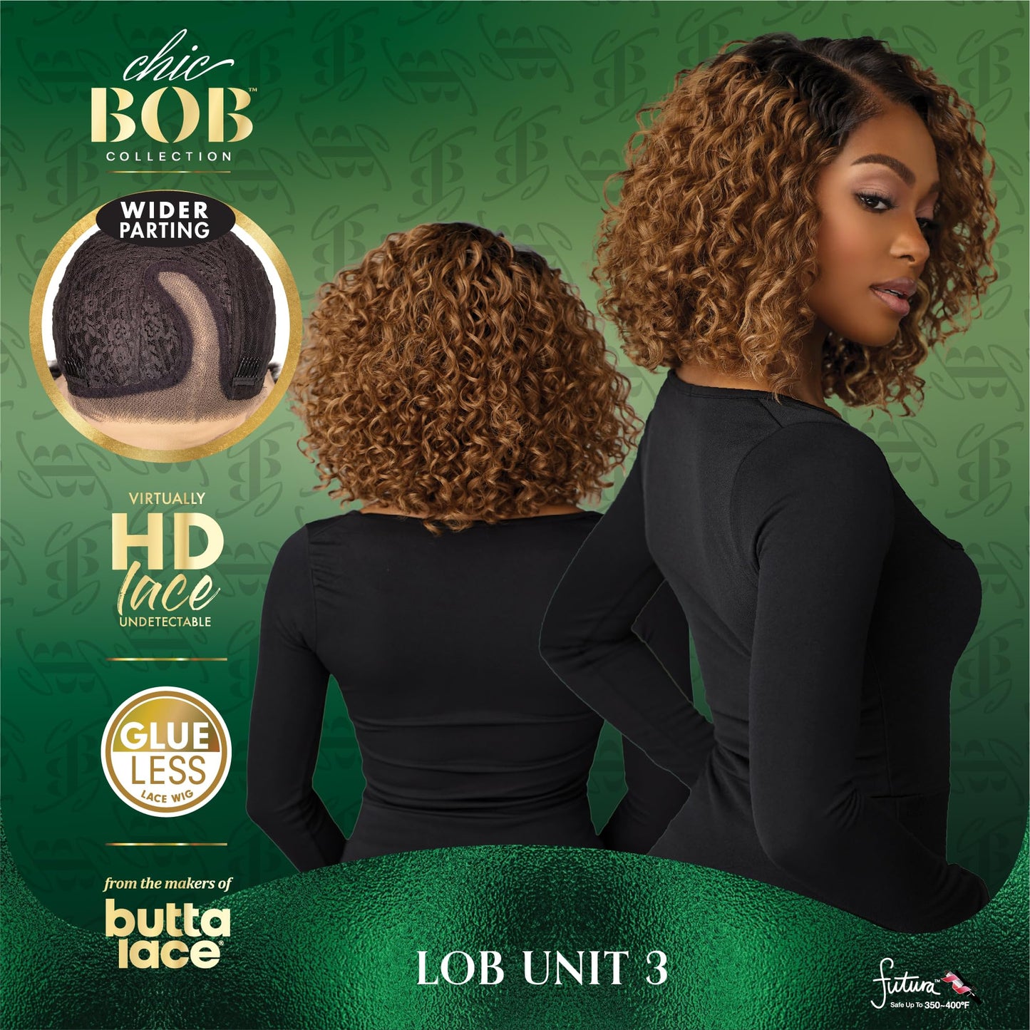 Sensationnel Chicbob Lace Frontwig-Lob Unit 3, LIGHTASHBLONDE