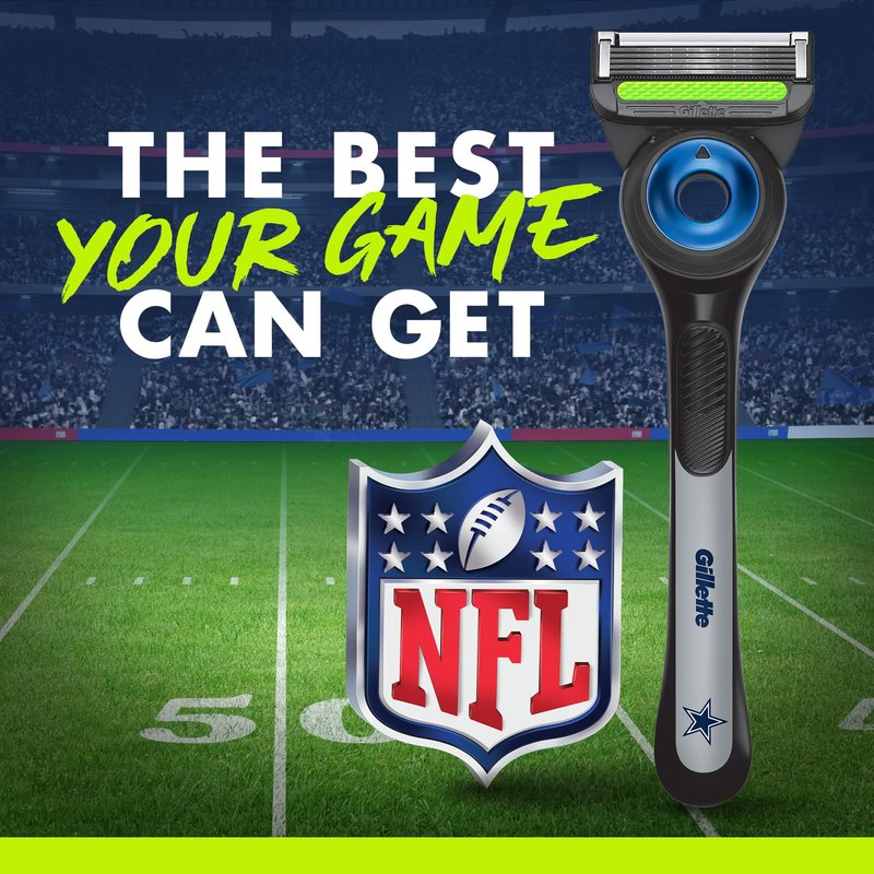 Gillette Labs Special NFL Cowboys Edition Shaving Razor for Men - 1 Handle, 4 Razor Blade Refills & Magnetic Stand, GilletteLabs with Exfoliating Bar