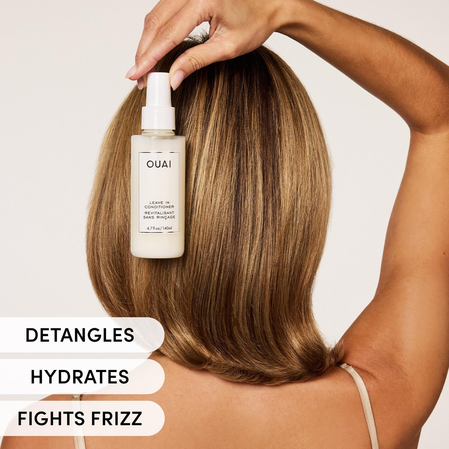 OUAI Leave In Conditioner & Heat Protectant for Hair - Prep Hair for Styling or Use as Detangling Spray to Fight Frizz & Flyaways - No Parabens, Sulfates or Phthalates (1.5 oz) (Pack of 2)