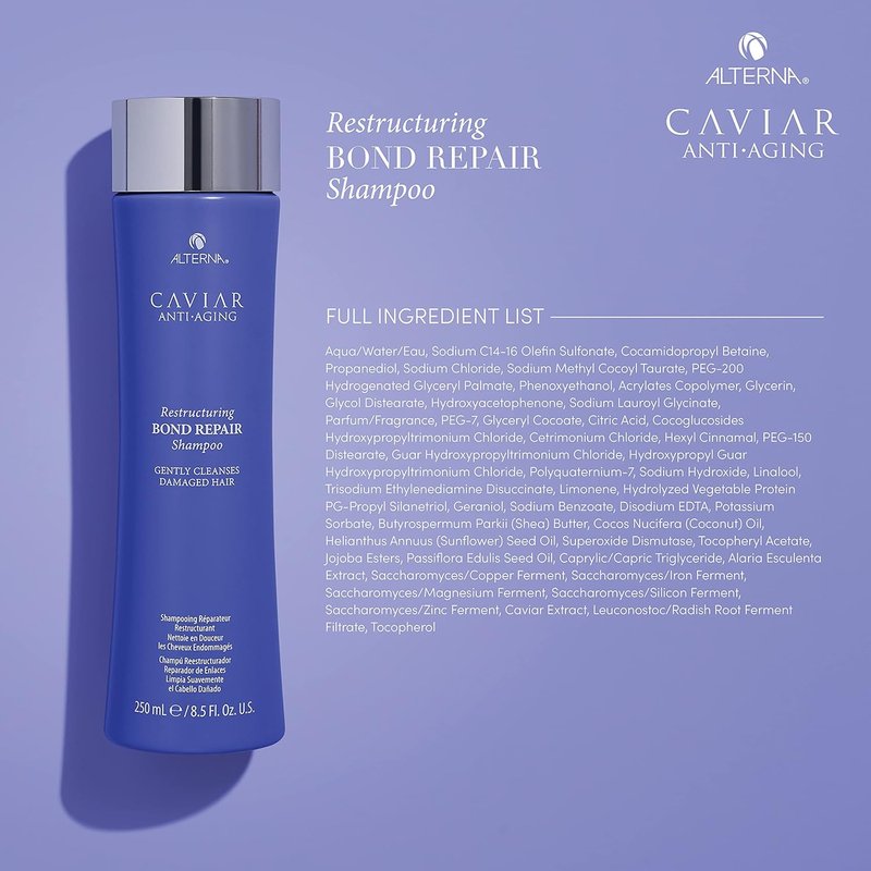 Alterna CAVIAR Anti-Aging Bond Repair Shampoo - Strengthens & Repairs Brittle Hair | Sulfate-Free Formula