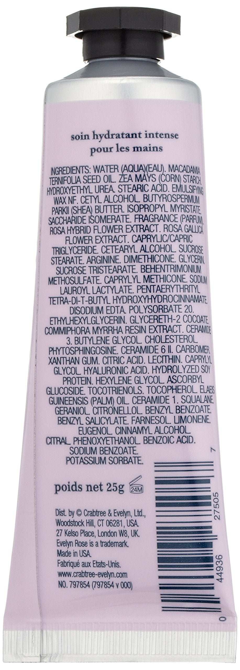 Crabtree & Evelyn Evelyn Ultra-Moisturising Hand Cream Therapy, Rose, 0.90 oz