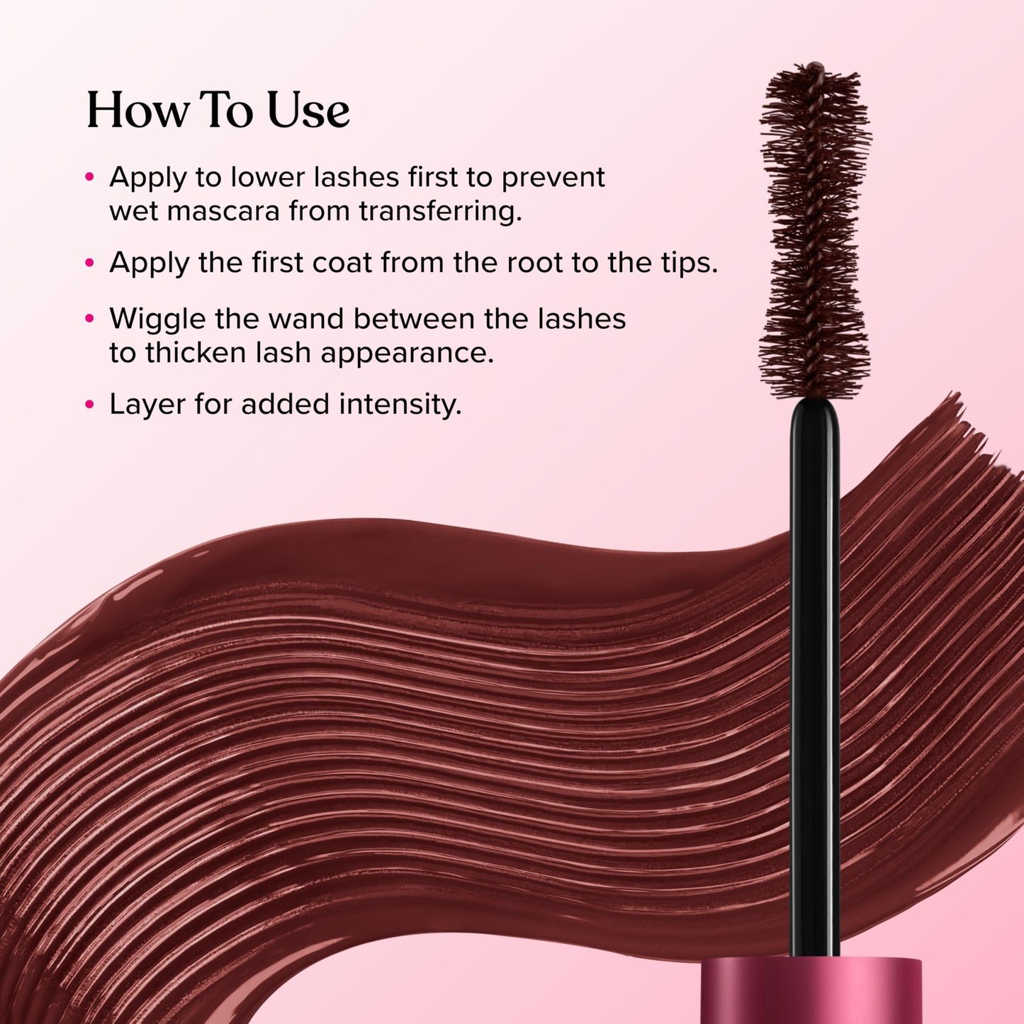 Too Faced Better Than Sex Volumizing and Lengthening Mascara | Vegan Formula for Dramatic Volume and Length | Cruelty-Free Eye Makeup with Hourglass Brush for False Lash Effect, Burgundy, 0.27 Fl Oz