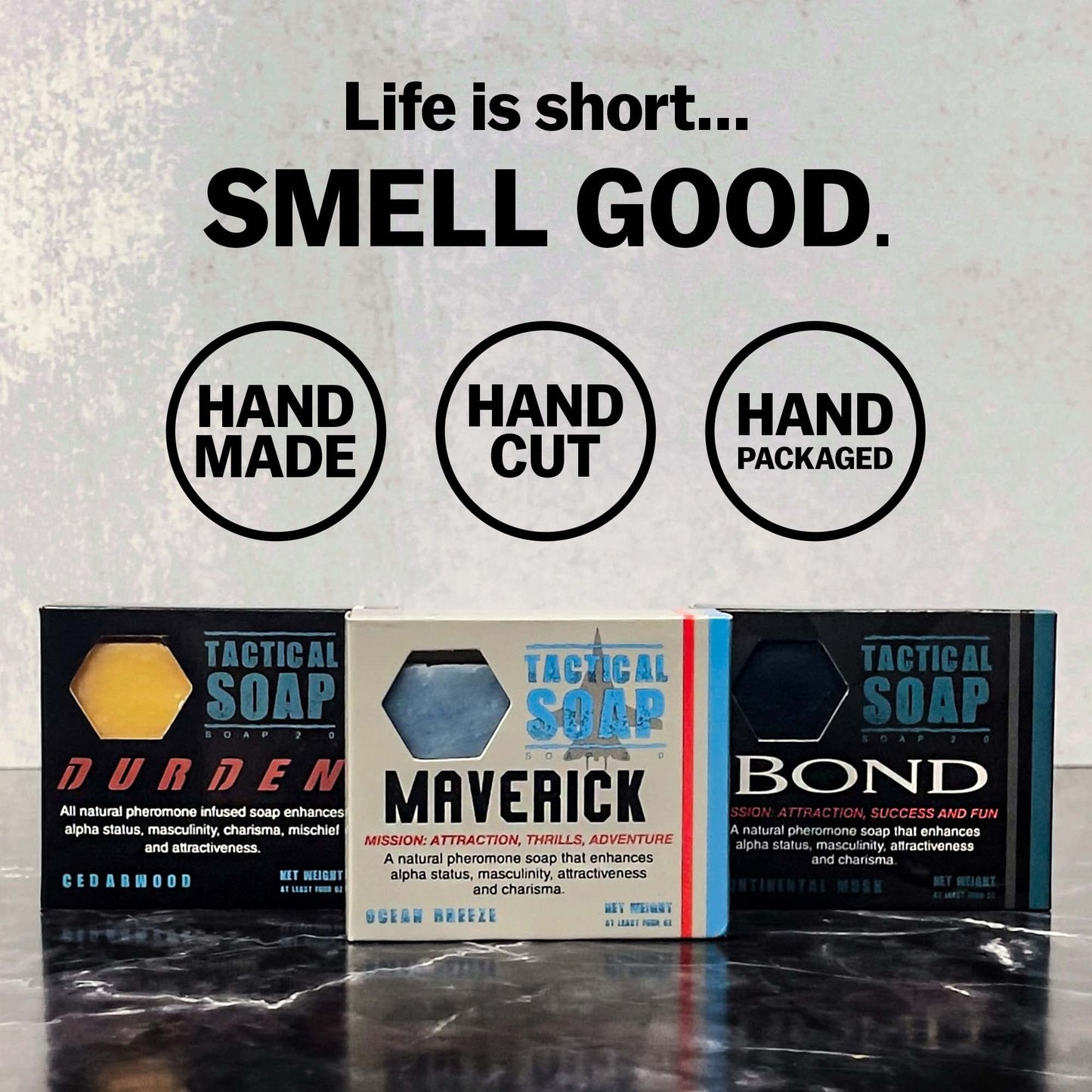 Tactical Soap All-Natural Men's Soap (3 bars) - Pheromone-Infused for Attraction, Exfoliating, Manly Bar Soap, 100% Natural, Made in the USA