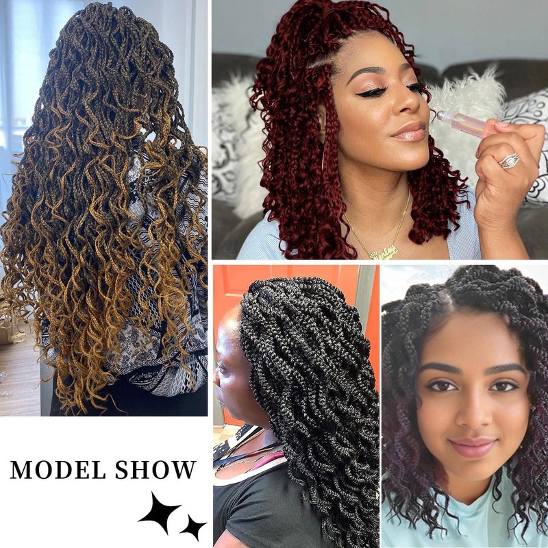 Curly Crochet Hair Extensions - 24 Inch Brown Hair for Black Women | Perfect for Locs & Box Braids