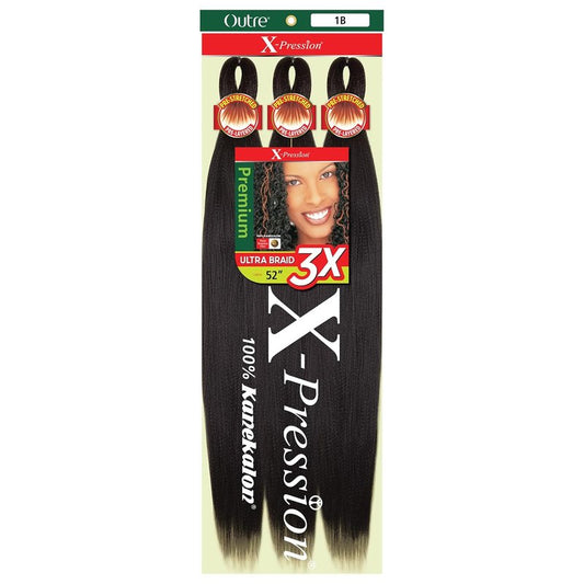 Outre X-Pression Braid - Pre-Stretched 52" Braiding Hair | 3X Medium Brown (5 Pack)