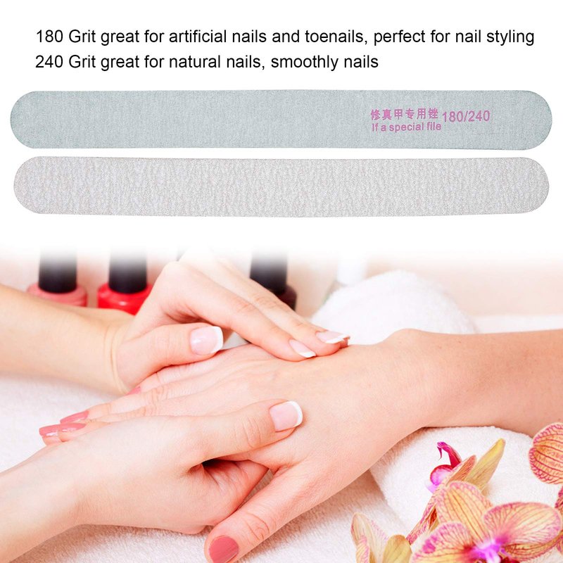 50Pcs Nail Files - 180/240 Grit Nail Art Buffering Files Double Sided Fingernail Files Professional Emery Boards Nail Care Files Manicure Pedicure Tools for Acrylic Artificial