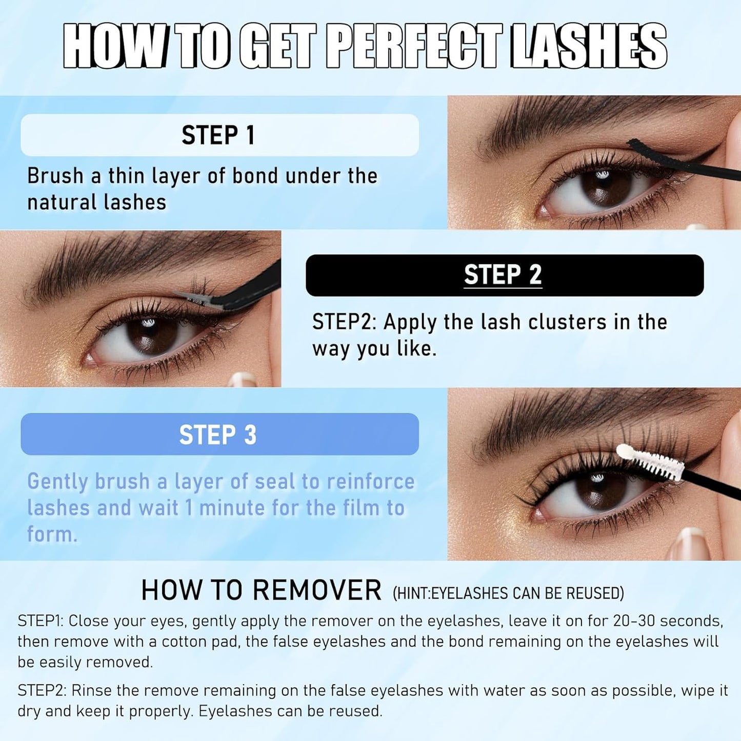 Wispy Lash Clusters - Natural Look Individual DIY Eyelash Extensions | 200 Pcs C Curl 8-16mm Ultra-Thin Soft Band