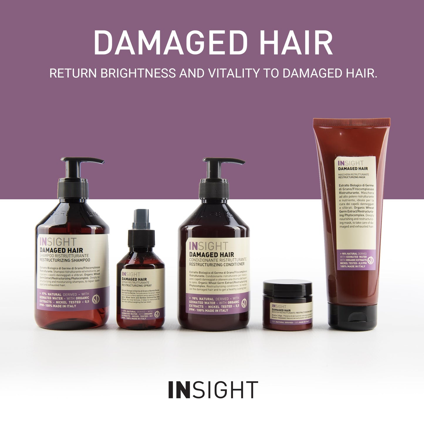 Insight Clean Beauty Damaged Hair Restructuring Conditioner With Henna Extract, Vegan, 30.4 fl oz