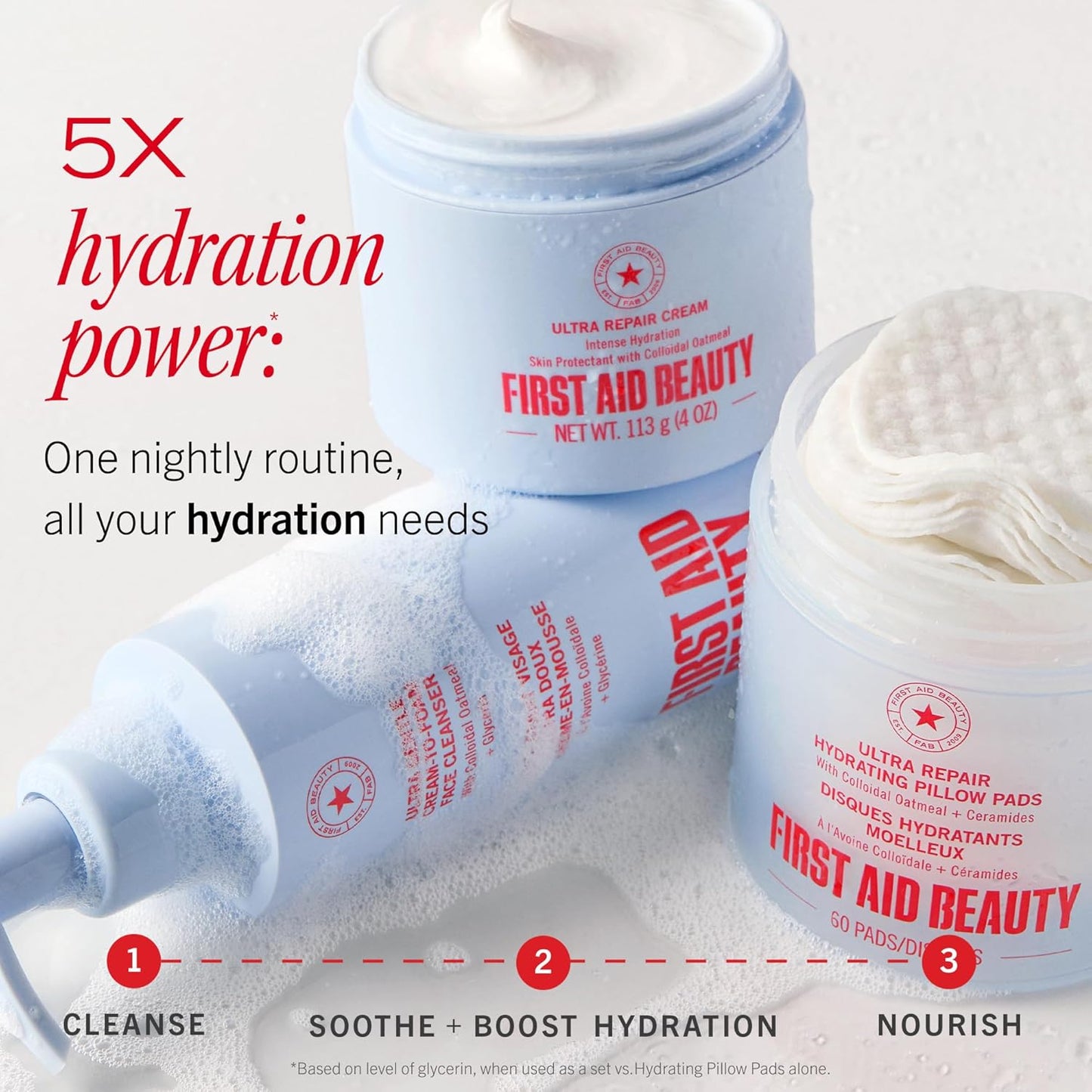 First Aid Beauty Ultra Gentle Facial Cleanser - Makeup Removing Cream-to-Foam Wash for Sensitive & Acne-Prone Skin