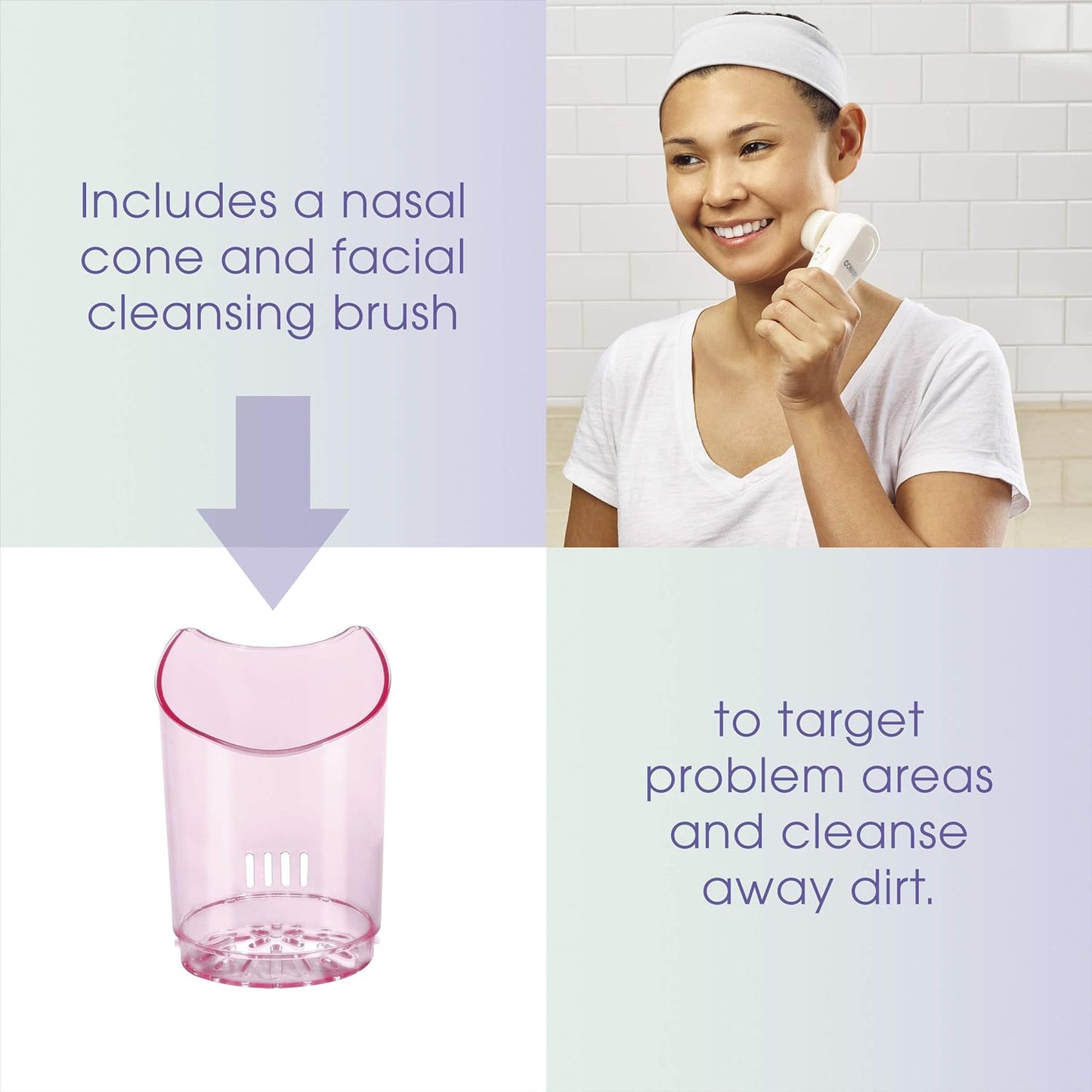True Glow Facial Steamer - Gentle Mist Moisturizing System with Cleansing Brush | Spa Quality Skincare