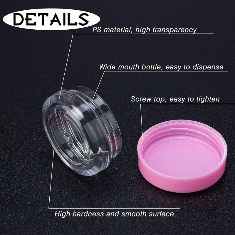 Clear Sample Containers - 200 Count 3g Lip Balm Jars with Lids & Mini Spoons | Includes 200 Labels