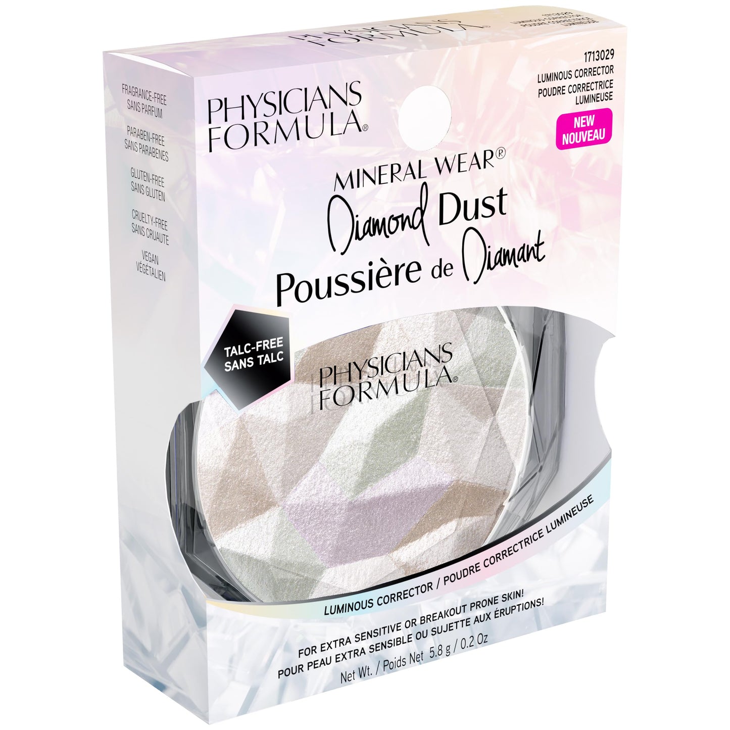 Physicians Formula Mineral Wear Diamond Dust, Radiant Soft-Focus Finish, Talc-Free Powder & Serum Hybrid with Diamond Dust & Vitamin E, Cruelty-Free & Vegan-Luminous Corrector
