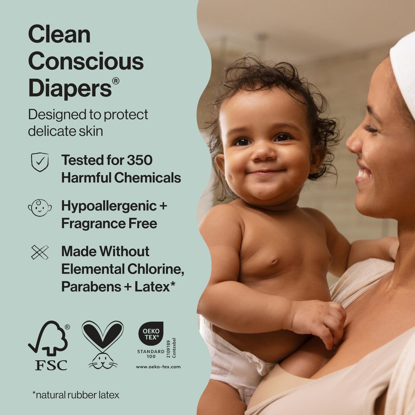 The Honest Company Comfort Dry Disposable Daytime Diapers for Sensitive Skin, Hypoallergenic, Fragrance-Free, Just Peachy + Flower Power, Club Box, Size 3 (16-28 lbs), 62 Count