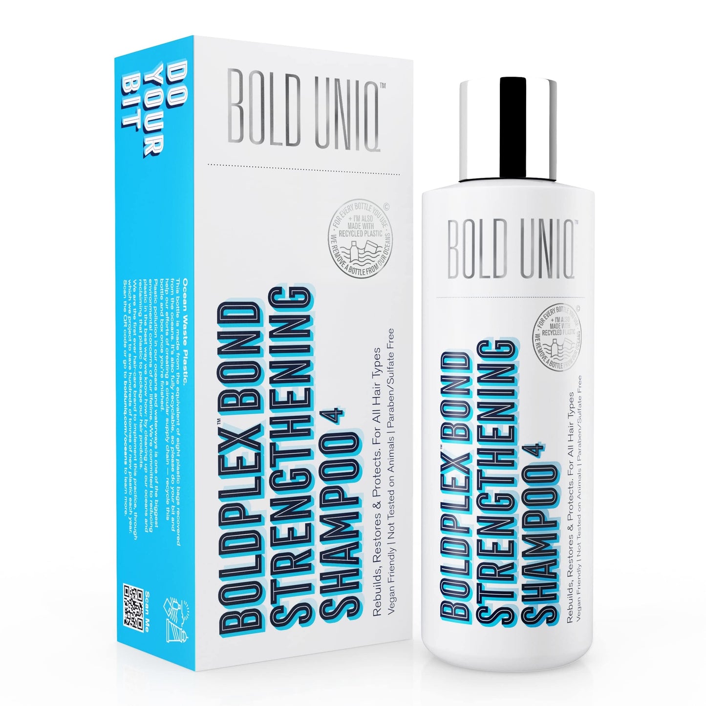 BOLD UNIQ Purple Hair Mask For Blonde, Platinum, Bleached, Silver, Gray, Ash & Brassy Hair & BoldPlex 4 Bond Strengthening Protein Shampoo Bundle - Remove Yellow Tones and Condition Dry, Damaged Hair