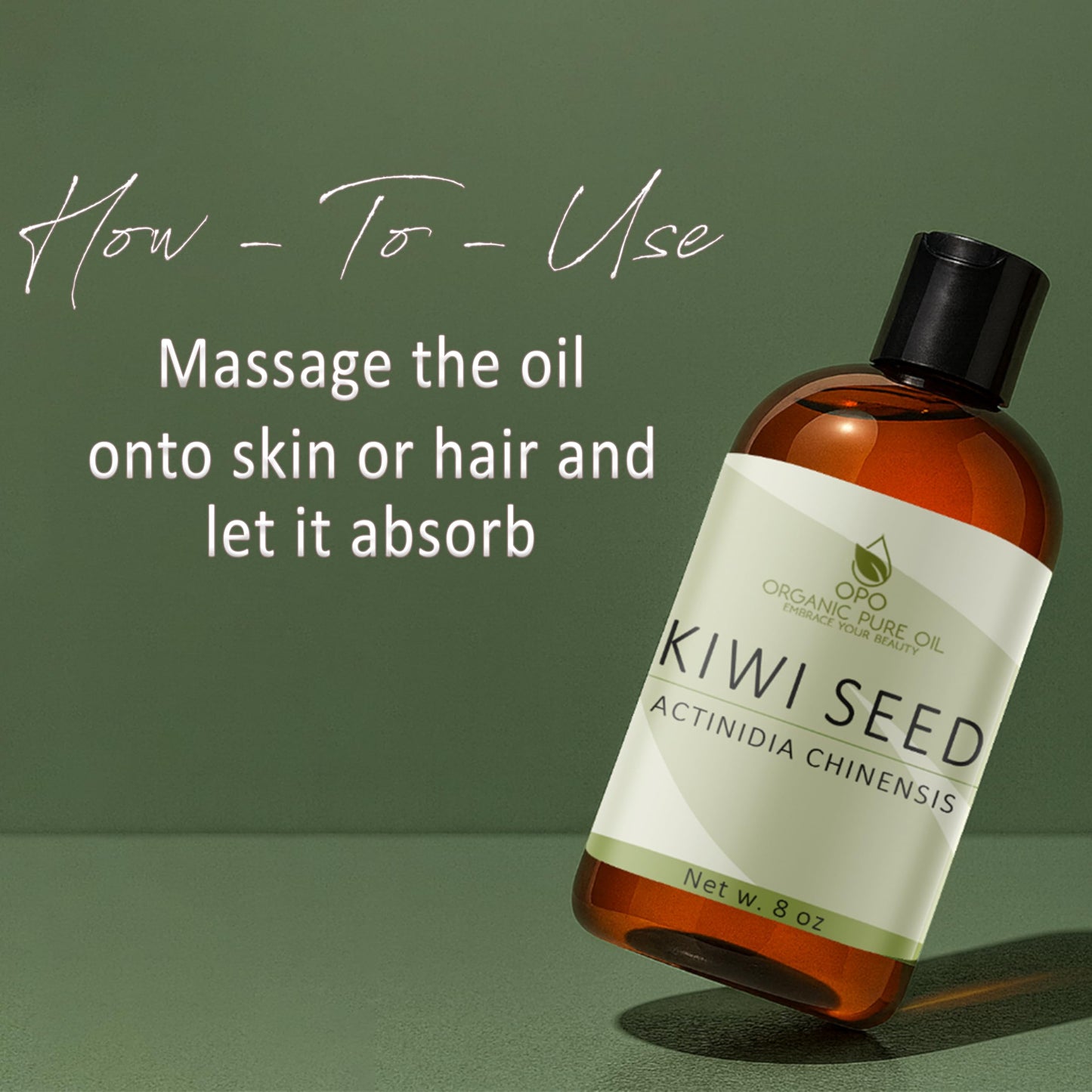 Kiwi Seed Oil - 8 oz - Pure, All Natural, Cold Pressed, Unrefined, Carrier Oil Perfect for Hair, Skin, Scalp, Body Care Vegan Moisturizer, DIY, Cosmetics - Packaging May Vary
