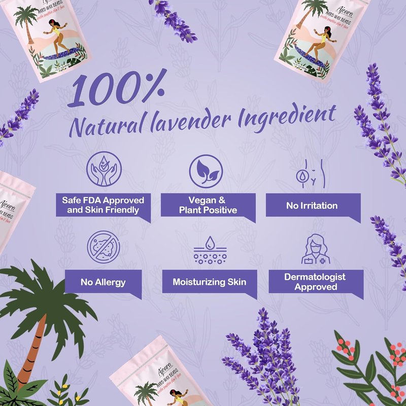 Ajoura Rose & Lavender Hard Wax Beads - 2 lb Rose + 1 lb Lavender | Sensitive Skin Hair Removal, Coarse Hair, Brazilian Bikini