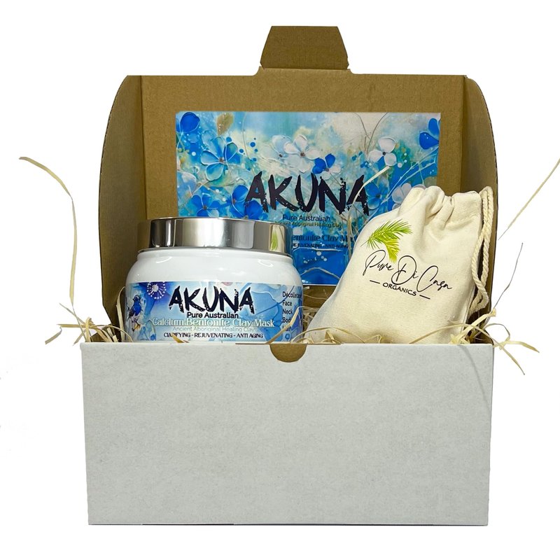 AKUNA Ancient Australian Healing Clay, Calcium Bentonite Clay Mask Powder- Essential Facial Skincare for Detox, Rejuvenating, Anti-Wrinkle, Blackhead removal and Blemish Control