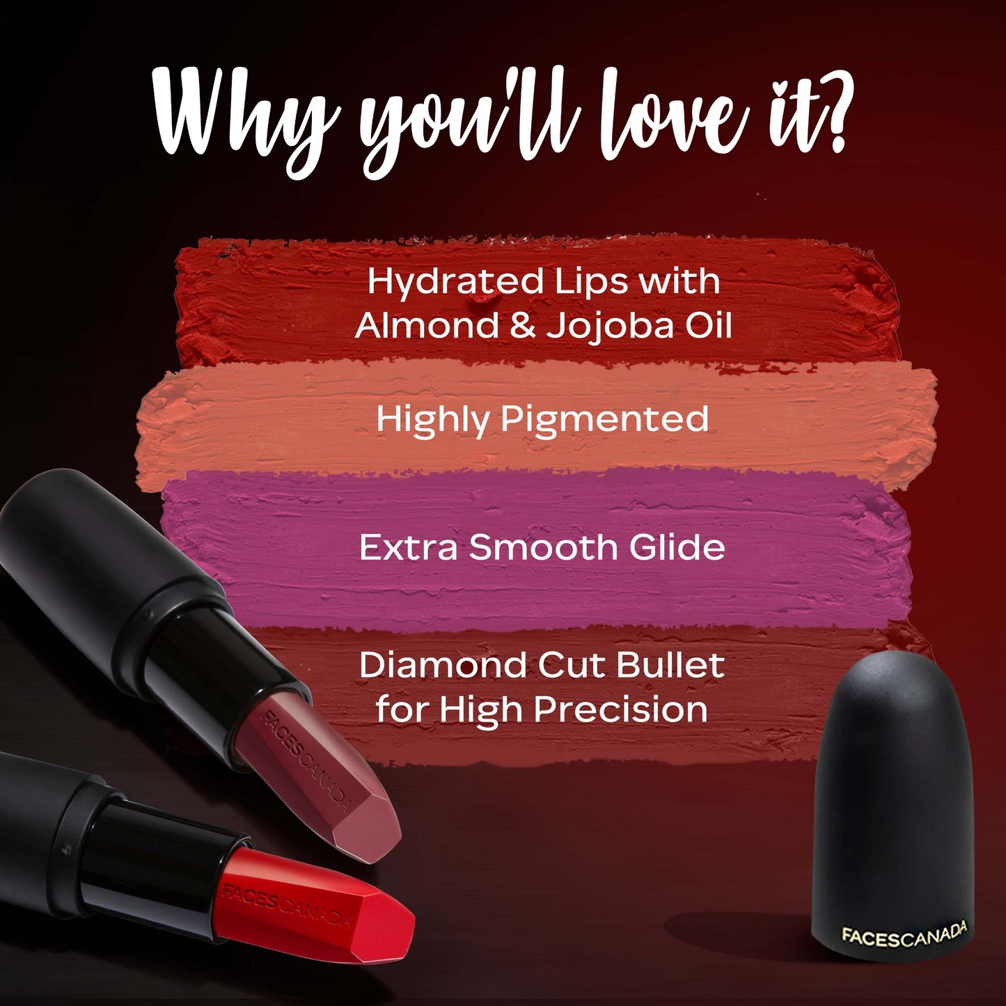 Matte Lipstick in Royal Maroon - Weightless Finish by Faces Canada