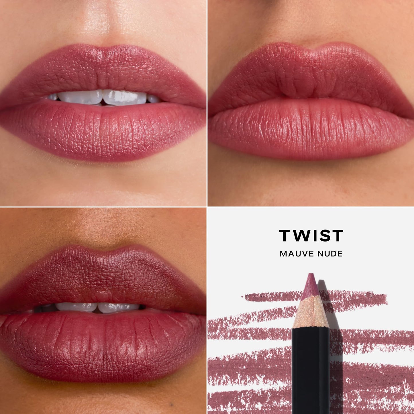 Saie Lip Liner 101 - Lip Pencil Made with a Creamy, Soft Matte Formula for a Naturally Framed or Fully Filled Look - Supercharged with Shea Butter & Jojoba Oil - Twist (.05 oz)