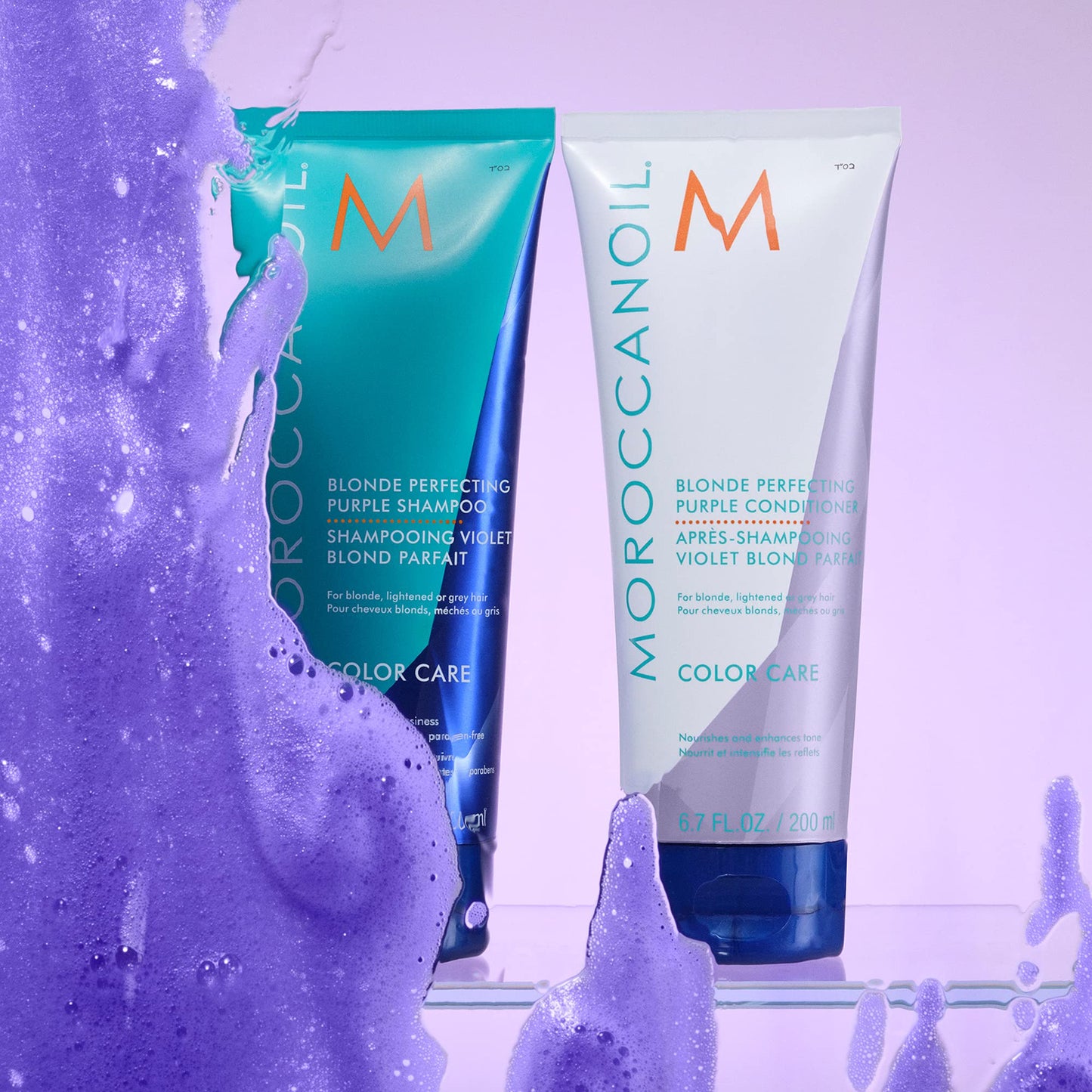 Moroccanoil Blonde Perfecting Purple Shampoo And Conditioner Bundle