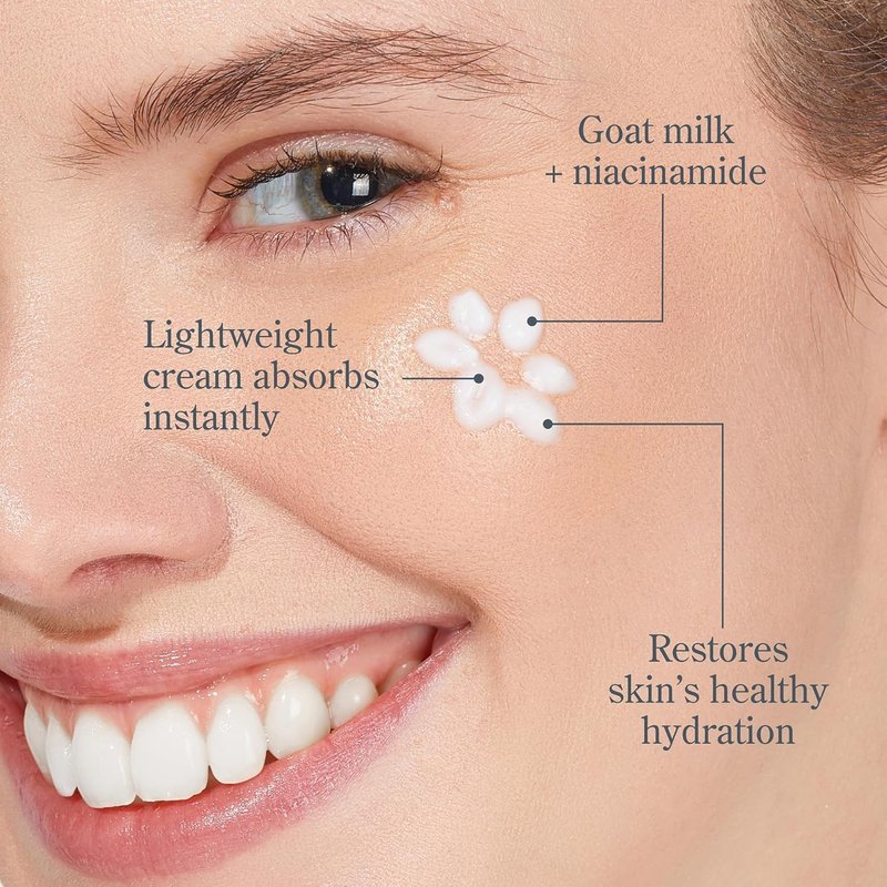 Beekman 1802 Bloom Cream Goat Milk Face Moisturizer Tube, 1.69 fl. oz. - Lightweight, Gentle, Deeply Hydrating & Nourishes Skin Barrier - All Skin Types - Cruelty Free