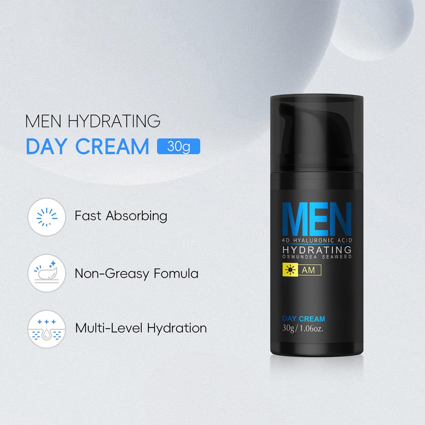 MIESCHER Men Hydrating Night Cream, Daily Moisturizer with Collagen & Retinol, Oil Control, Firm & Lift Hydrating Cream for Face & Body, Reduce Fine Lines, Strengthen Skin Barrier, 1.06 oz.