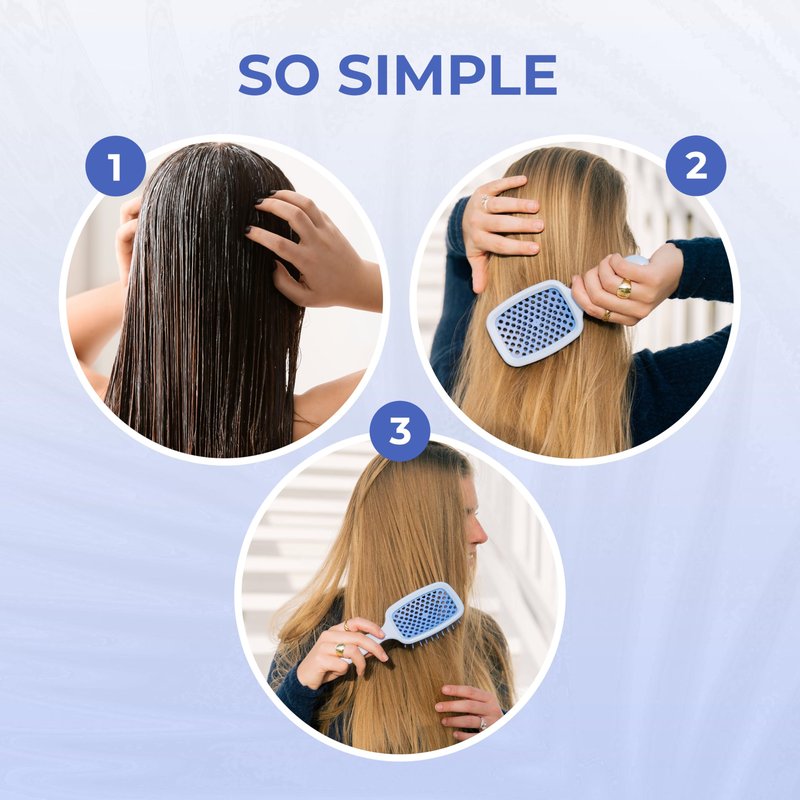 FHI Heat UNbrush Mini Detangler Brush for Pain-Free Brushing on All Wet or Dry Hair Types — Durable Duoflex Anti-Static Bristles, Lightweight Handle, Vented Mini Hair Brush, Periwinkle Light Blue