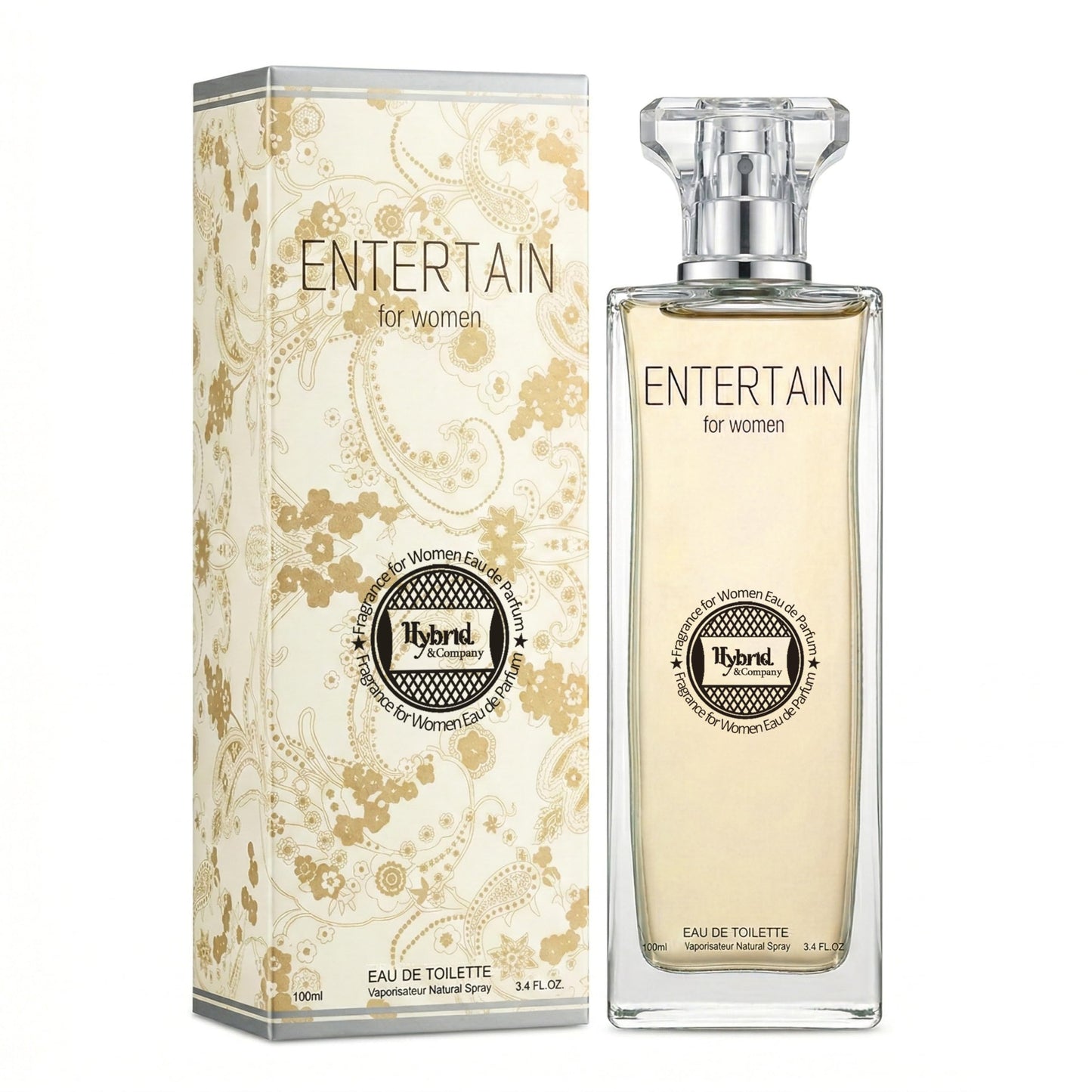 Hybrid & Company Entertain For Women Eau De Parfum Natural Spray Fresh Floral Scent, 3.4 Fl Oz