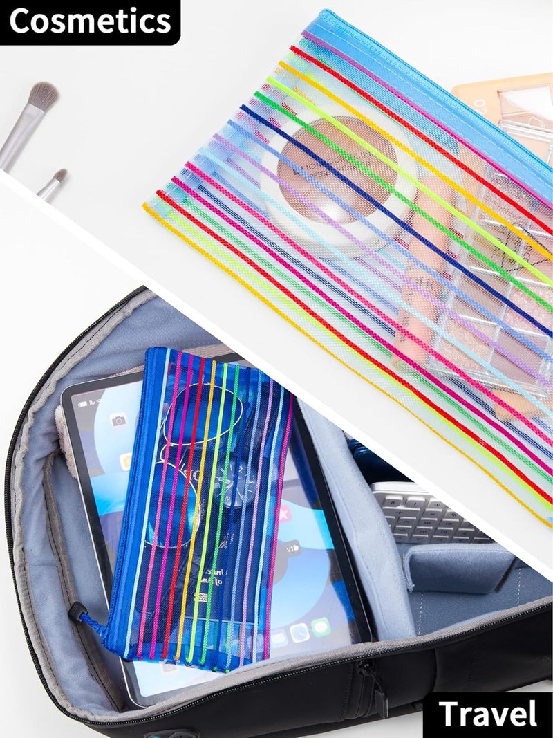 JARLINK 40-Pack Zipper Mesh Pouches | Colorful Storage for School, Office & Travel Accessories