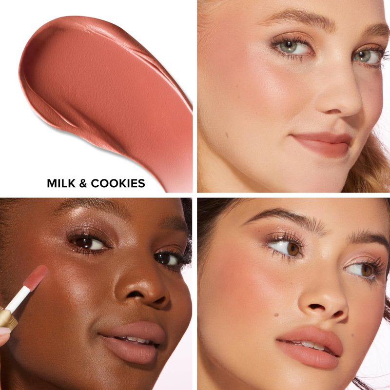 Too Faced Cloud Crush Whipped Lip & Cheek | Creamy Multi-Use Formula with Hyaluronic Oil for a Soft-Focus Longwear Flush, 0.15 Fl Oz, Milk & Cookies