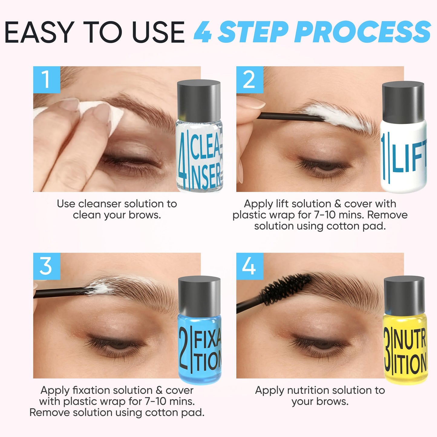 Elevate the Beauty At Home Brow Lamination Kit | Eyebrow Lamination Kit for DIY Use | Long-Lasting Brow Lift Results for Fuller, Defined Brows | Easy 4-Step System with Tools & Video Guide Included
