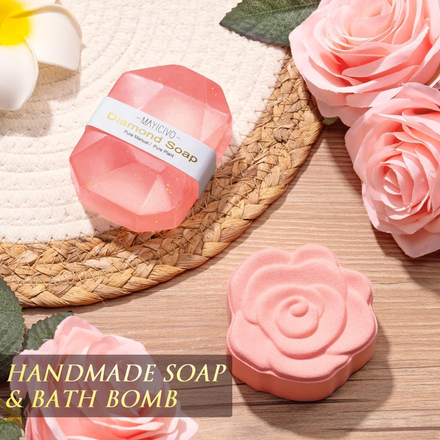 Mothers Day Birthday Gifts for Women Self Care Gift, Rose Spa Gift Baskets Bath Set Get Well Soon Care Package Easter Gifts for Women Mom Her Sister Friend Wife Grandma Teacher Nurse w/ Blanket