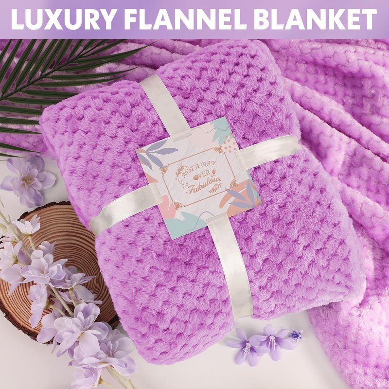 Luxury Spa Gift Basket for Women Self Care Gifts for Women Get Well Gifts With Bath Salts,Blanket Relaxing Gifts for Mom Girlfriend Wife Daughter Perfect For Mother's Day (Purple)