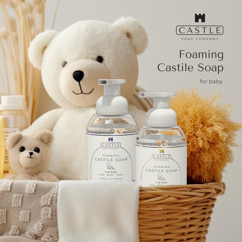 Foaming Baby Castile Soap - Nourishing Coconut Oil Formula for Newborns | Hydrating Foam | 11.5 oz | Fresh Lavender