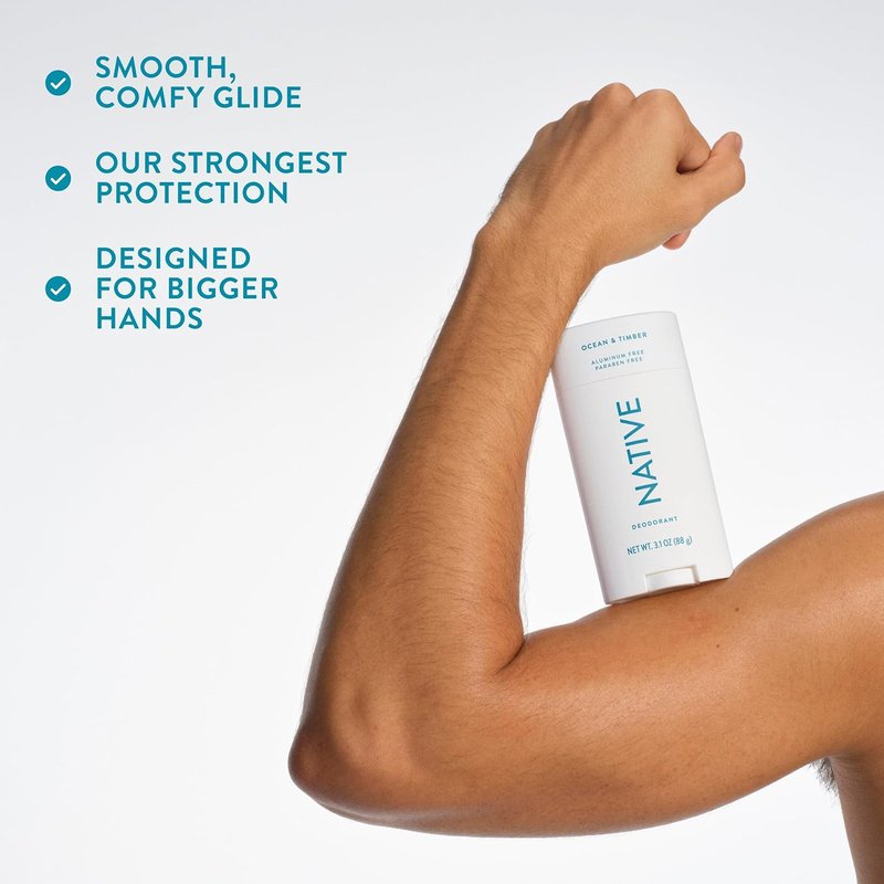 Native Aluminum Free Deodorant - Ocean & Timber Scent | 72-Hour Odor Control, 3.1 oz for Men & Women