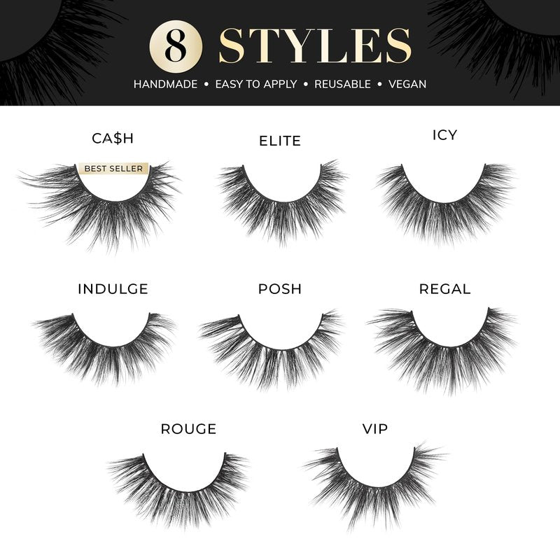 Lilly Lashes Luxury Synthetic False Eyelashes, Full Length Lash Extension 13mm, Natural Look - Natural Volume & Round Shape, Reusable Fake Lashes 15x, Lash Glue not Included (VIP)