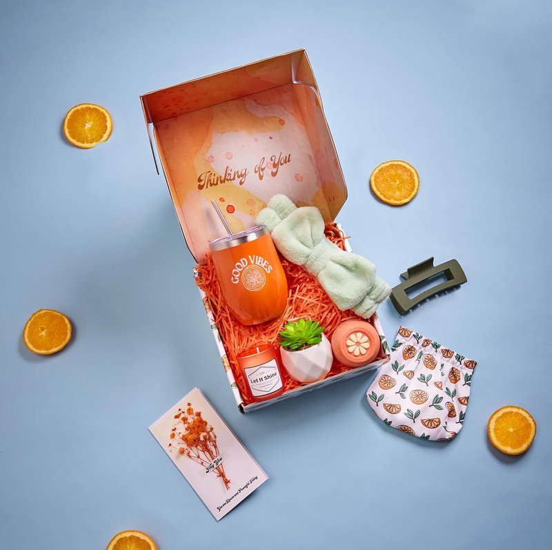 Get Well Soon Basket for Women | Self-Care Spa Kit with Accessory Bag - 8-Piece Relaxing Collection