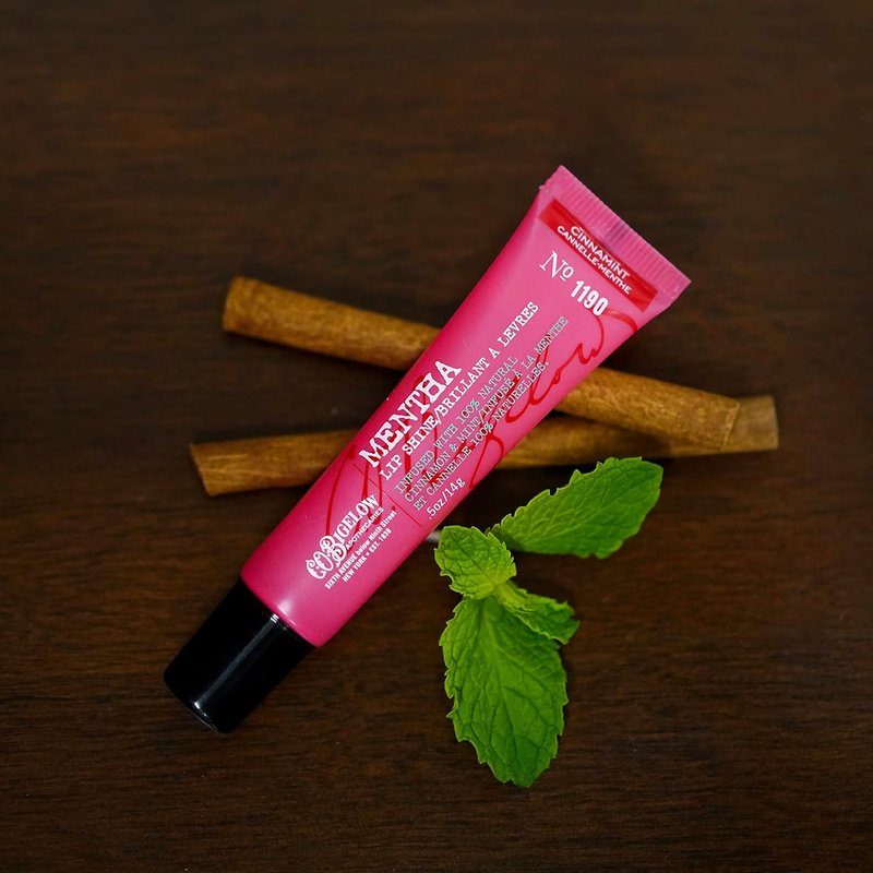 C.O. Bigelow Cinnamint Mentha Lip Shine Balm - Pack of 3 | High Gloss Cinnamon & Peppermint Oil, 0.5 oz