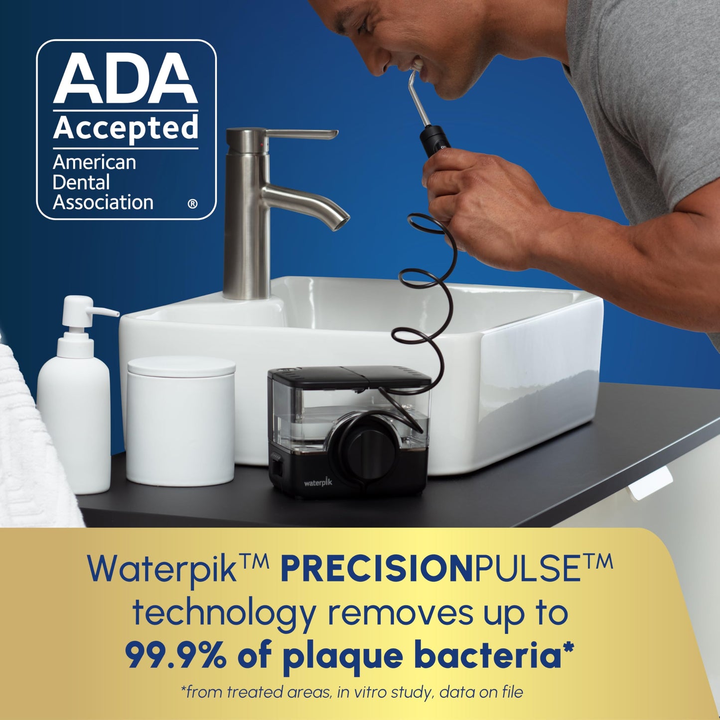 Waterpik ION Professional Water Flosser, Rechargeable and Portable for Teeth, Gums, Braces, 10 Settings, 7 Flossing Tips For Multiple Users And Needs, ADA Accepted, WF-12 Black, Packaging May Vary