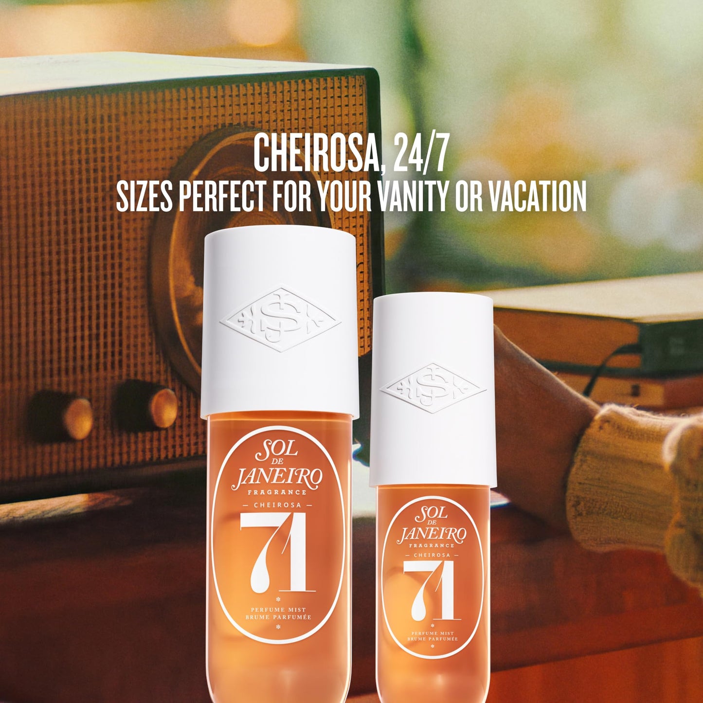 Sol de Janeiro Cheirosa Hair & Body Fragrance Mist Full Size and Travel Size Set - Home and Away Bundle - 8.1 & 3 fl oz Duo (Cheirosa 71)