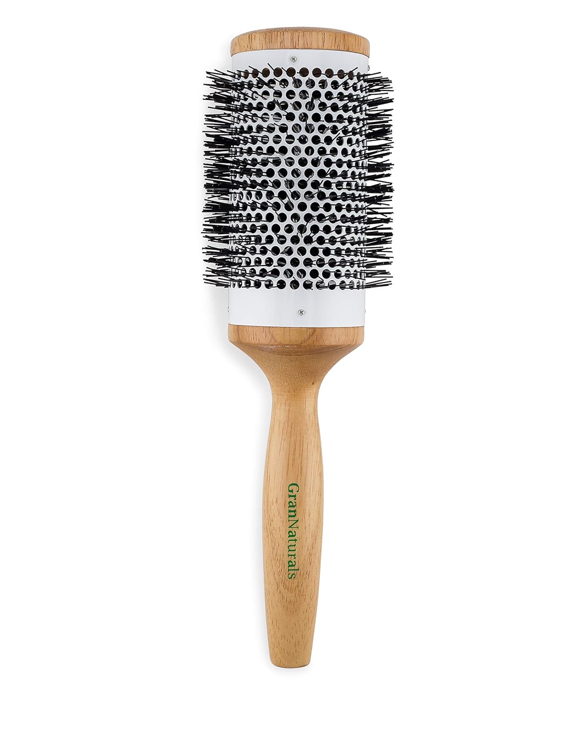 Ceramic Barrel Hair Brush - Large 3.0 Inch Round Brush for Thermal & Ionic Styling | Natural Wood & Nylon Bristles