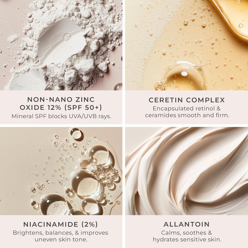 PÜR MINERALS Tinted Sunscreen for Face, 4-in-1 Skin Tint - Broad Spectrum Mineral Sunscreen, SPF 50 - Tinted Facial Moisturizer, Primer & Foundation for Sun Protection - Buildable Coverage – Bone