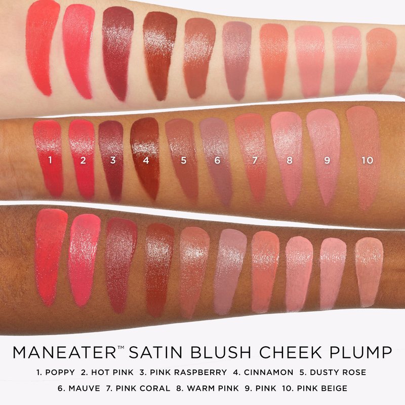 tarte maneater satin blush cheek plump – Lightweight Liquid Blush Infused with Coconut Water, Hyaluronic Acid & Vitamin E for a Hydrated Cheek Tint, Vegan & Cruelty-Free, full size, pink beige