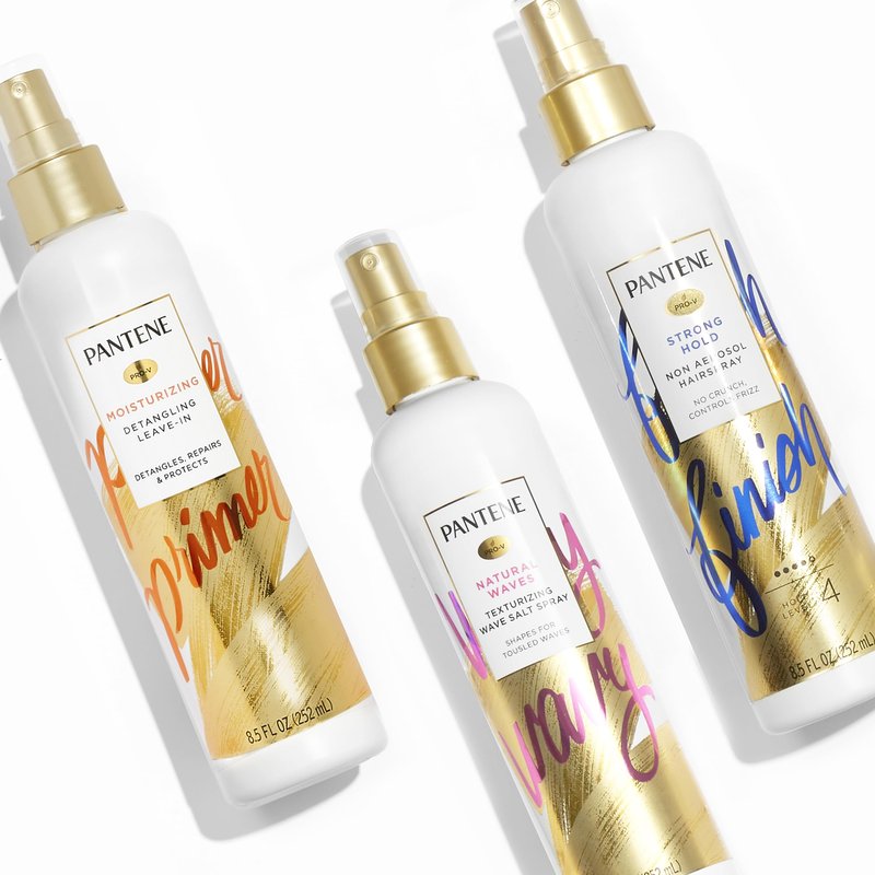 Pantene Pro-V Salt Texturizing Hairspray, No Sea Needed, Natural Waves, Pack of 3, 25.5 oz Total