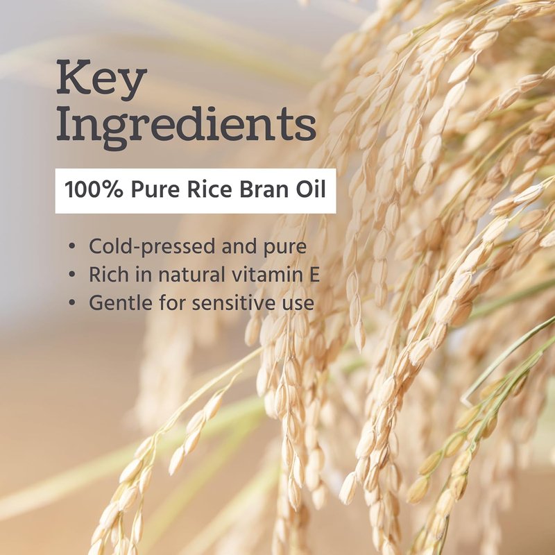 Rice Bran Oil - 100% Pure Natural Carrier Oil, Cold Pressed | For Body, Skin & Hair - 8 fl oz (Pack of 2)