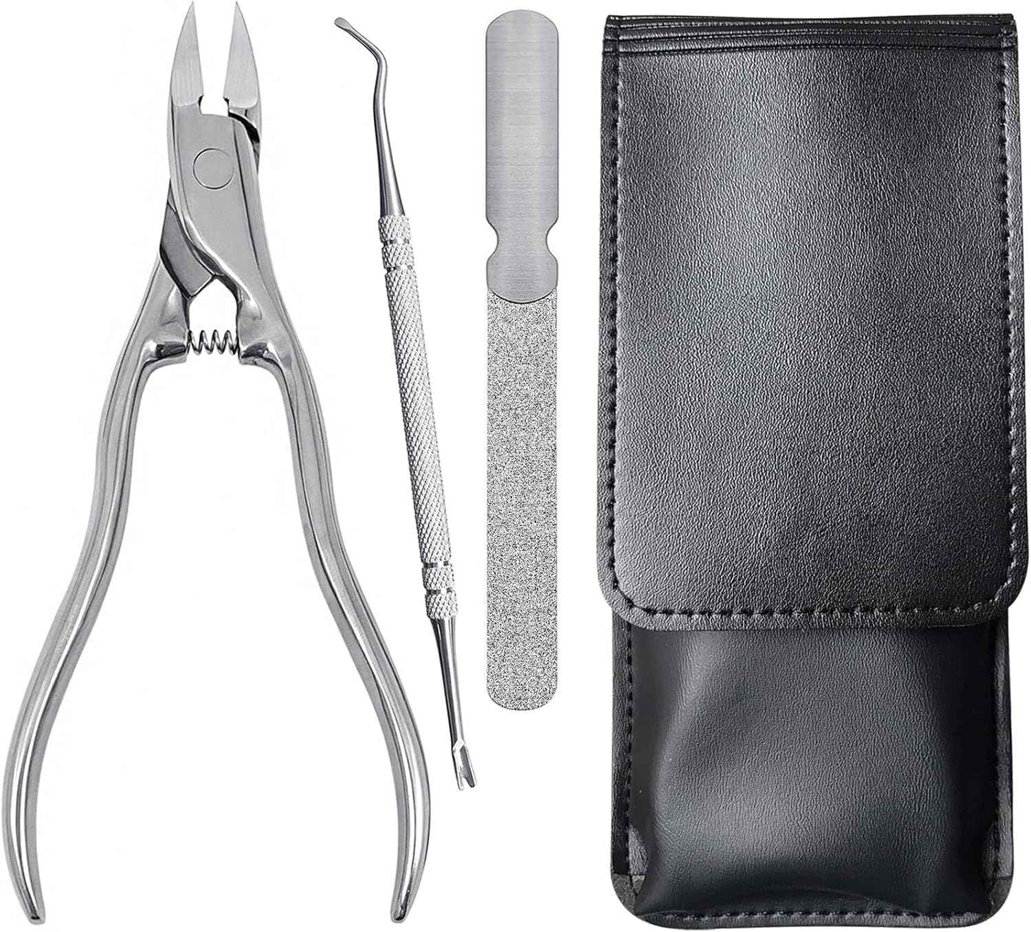 Heavy Duty Wide Jaw Nail Clippers Set - 3 Long Handle Tools for Toenails & Fingernails