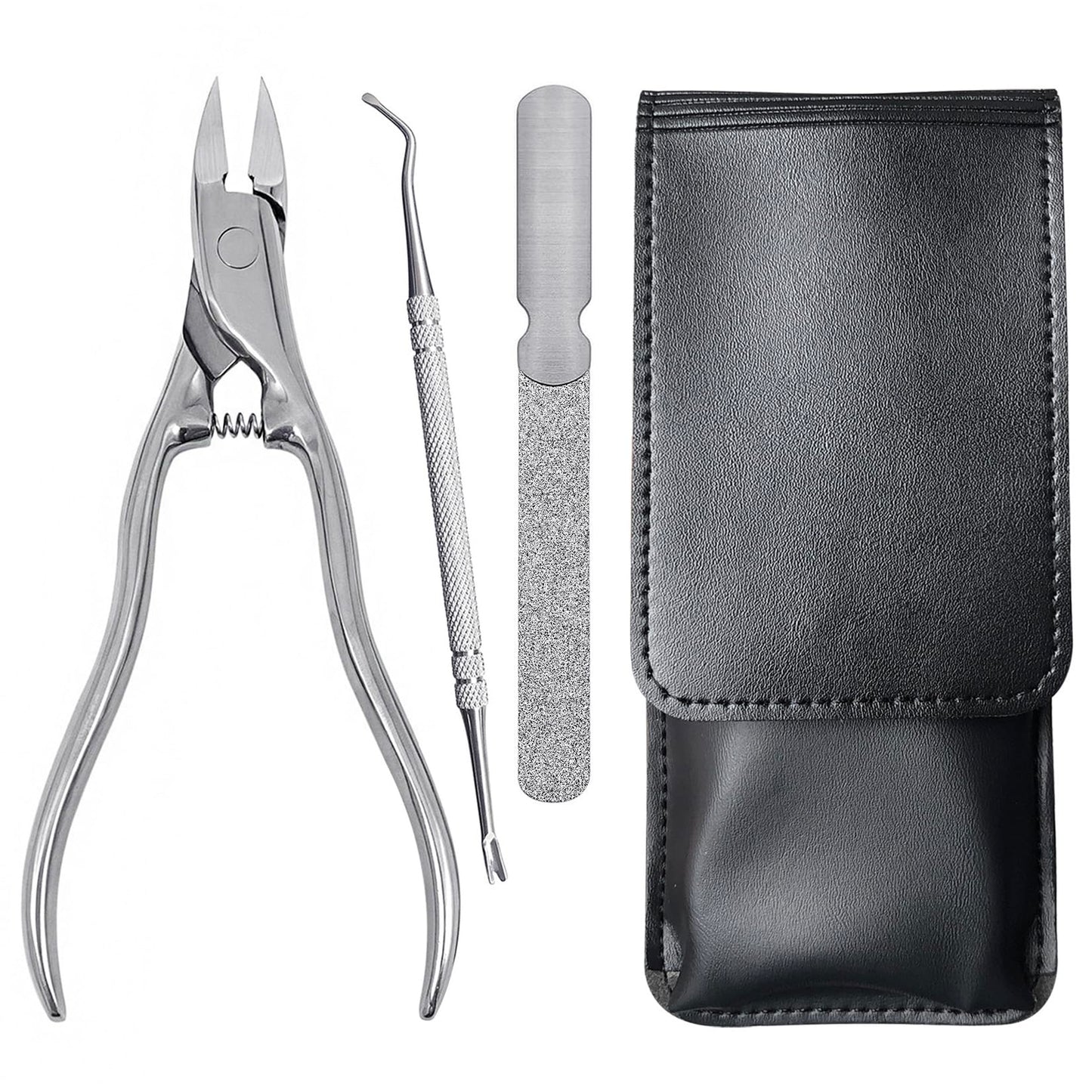 VOGARB Wide Jaw Opening Nail Clippers and 3pcs Long Handle Nail Clippers Combo, Large Heavy Duty for Toenail Fingernail for Men Women Adult Seniors