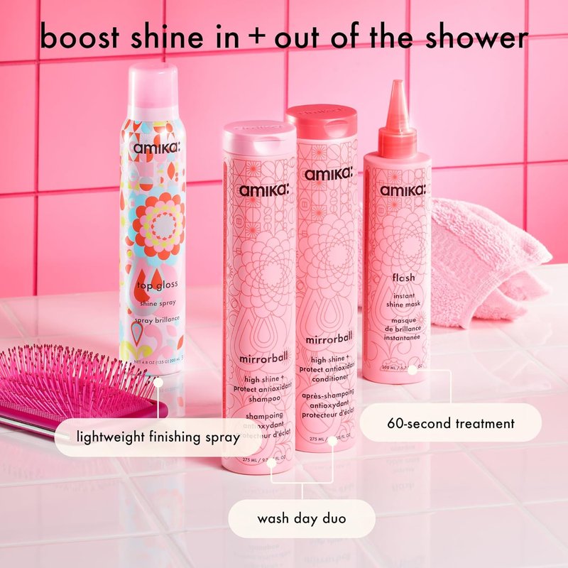 Amika Mirrorball High Shine Shampoo - Antioxidant Formula for Glossy Hair