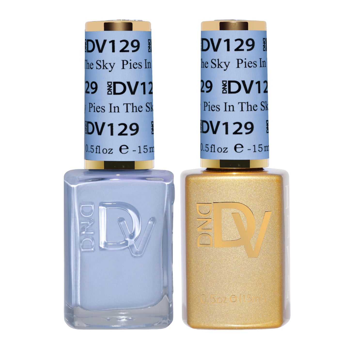 DND Diva Gel Polish Set, Soda Poppin Collection, UV/LED Gel Polish and Air Dry Nail Lacquer, Matching Chip-Free Polish Duo, 129 Pies in the Sky, 0.5 Fl Oz